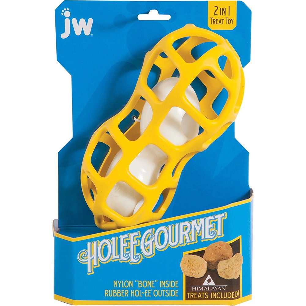 JW HolEe Gourmet Rubber Dog Toys, Peanut, Medium