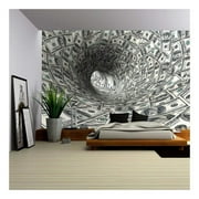 wall26 - Dollars Funnel. - Removable Wall Mural | Self-Adhesive Large Wallpaper - 66x96 inches