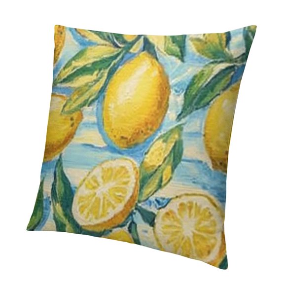 Spring Summer Seasonal Cushion Case Decor, Blue Plaid Stripes Farmhouse Home Decoration for Sofa Couch