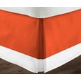 thumbnail image 3 of Luxury 1 Piece Split Corner Two Tone Tailored Bed Skirt, Twin Size 18 Inch Deep Pocket, 100% Egyptian Cotton, 800 Thread Count, Solid White/Orange Color., 3 of 3