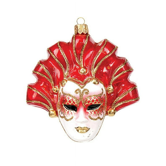 Venetian Mask Polish Mouth Blown Glass Christmas Ornament Tree Decoration