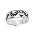 thumbnail image 4 of Dove Bird Friendship Etched Wedding Ring 925 Sterling Silver Band Jewelry Female Male Unisex Size 9, 4 of 4