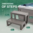 thumbnail image 2 of NAIZEA Universal 2 Slip-Resistant Spa & Hot Tub Steps, Outdoor Steps Hot Tub Stairs Above Ground Pool Steps Patio Steps for Outdoor/Indoor, 23.6"W x 16.9"H, 2 of 8