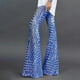 thumbnail image 3 of Pantalones de pierna ancha Gibobby con lentejuelas para mujer Acampanados cintura alta Azul XL, 3 of 5