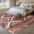 thumbnail image 6 of Red Orange Boho Washable Rug 5x7 Area Rugs for Living Room, Geometric Tribal Southwestern Large Bedroom Rug Soft Non-Slip Low Pile Floor Carpet for Dining Room Kitchen Office Laundry Nursery, 6 of 9