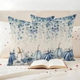 thumbnail image 3 of Blue Pumpkins Fall Outdoor Waterproof Pillow Covers, Thanksgiving Eucalyptus Leaf Rustic Decorative Square Throw Pillowcase Sofa Cushion Sham for Patio/Couch/Chair, 18"x18" 2 Pack, 3 of 8
