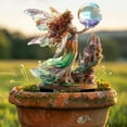thumbnail image 2 of sruoe Garden Statues for Outside, Decoration Ground Insert, Fairy Flower Pot Decor, Flat Acrylic Patio Decor, Bohemian Garden Statue, Outdoor Lawn Ornament for Home and Yard, 2 of 6