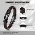 thumbnail image 2 of Gifts for Men Infinity Knot Braided Leather Bracelet for Son, Forever Love to My Son Bracelets, Birthday Christmas Holiday Jewelry Gift for Him, 2 of 5