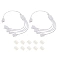 thumbnail image 1 of Unique Bargains 2Pcs Splitter Cable 5 Pin RGB Splitter Cable 4 Way for 5050 3528 RGB LED Light Strip with 10 Male 5 Pin Plugs, 1 of 4