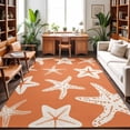 thumbnail image 2 of Rectangle Area Rugs 2.7 x 5 Ft, Orange Starfish Coastal Non-Slip Residential Carpet, Nautical Summer Ocean Abstract Art Indoor Crawling Mats Runner Rugs for Living Room/Dining Room/Bedroom, 2 of 9
