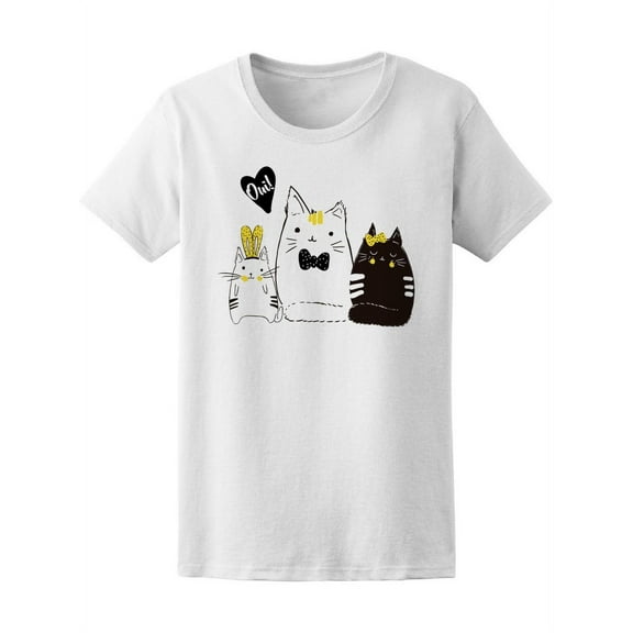 Kawaii Cat 'Oui' T-Shirt Women -Image by Shutterstock, Female Large