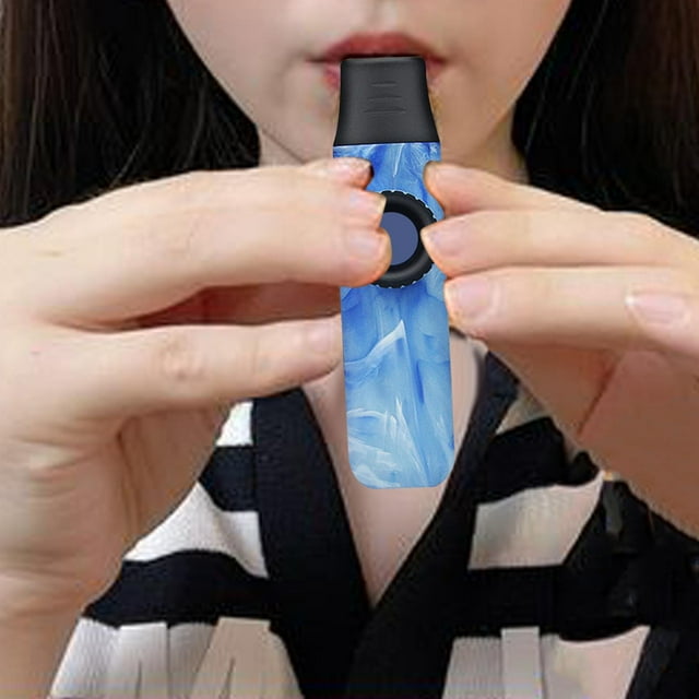 Kazoo flauta tono ajustable fácil de tocar acompañamiento musical portátil con cordón para amantes adultos niños todas las edades regalos azul claro
