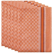 REGALWOVEN Waffle Weave Kitchen Dish Cloths 6Pcs Cotton Kitchen Towels Orange 15"x25"