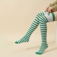 thumbnail image 6 of Uuowzo Women's Long Striped Socks over Knee Thigh High Stockings for Christmas St. Patrick's Day Mardi Gras Socks Green Trefoil Stockings, 6 of 6