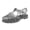 A-Black529, variant on Little Girls Sandals Sparkling Jelly Material Closed Toe Hollow Design Casual Roman Summer Sandals US Size:13