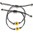 thumbnail image 1 of salefun 2 Stück Sonnenblumen Schmuck für Frauen Mädchen Gänseblümchen Boho Freundschaftsarmband, Freundschaft Langstrecken Bettelarmband Sunflower Bracelet für Freunde MFZFUKR LKX-0329, 1 of 8