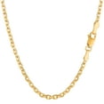 thumbnail image 1 of 14k Yellow Gold Cable Link Chain Necklace, 3.1mm, 22", 1 of 5