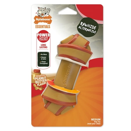 Nylabone Rawhide Alternative Peanut Butter Knot Bone Chew Toy,