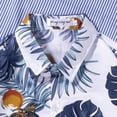 thumbnail image 3 of Camisas Y s Camisa de vestir vintage con botones de manga corta hawaiana de playa con estampado floral suelto para hombre (Silver, M), 3 of 6