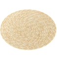 thumbnail image 4 of Straw Woven Place Mat with Rustic Texture for Home Decor and Table Protection Yellow Round Shape, 4 of 4