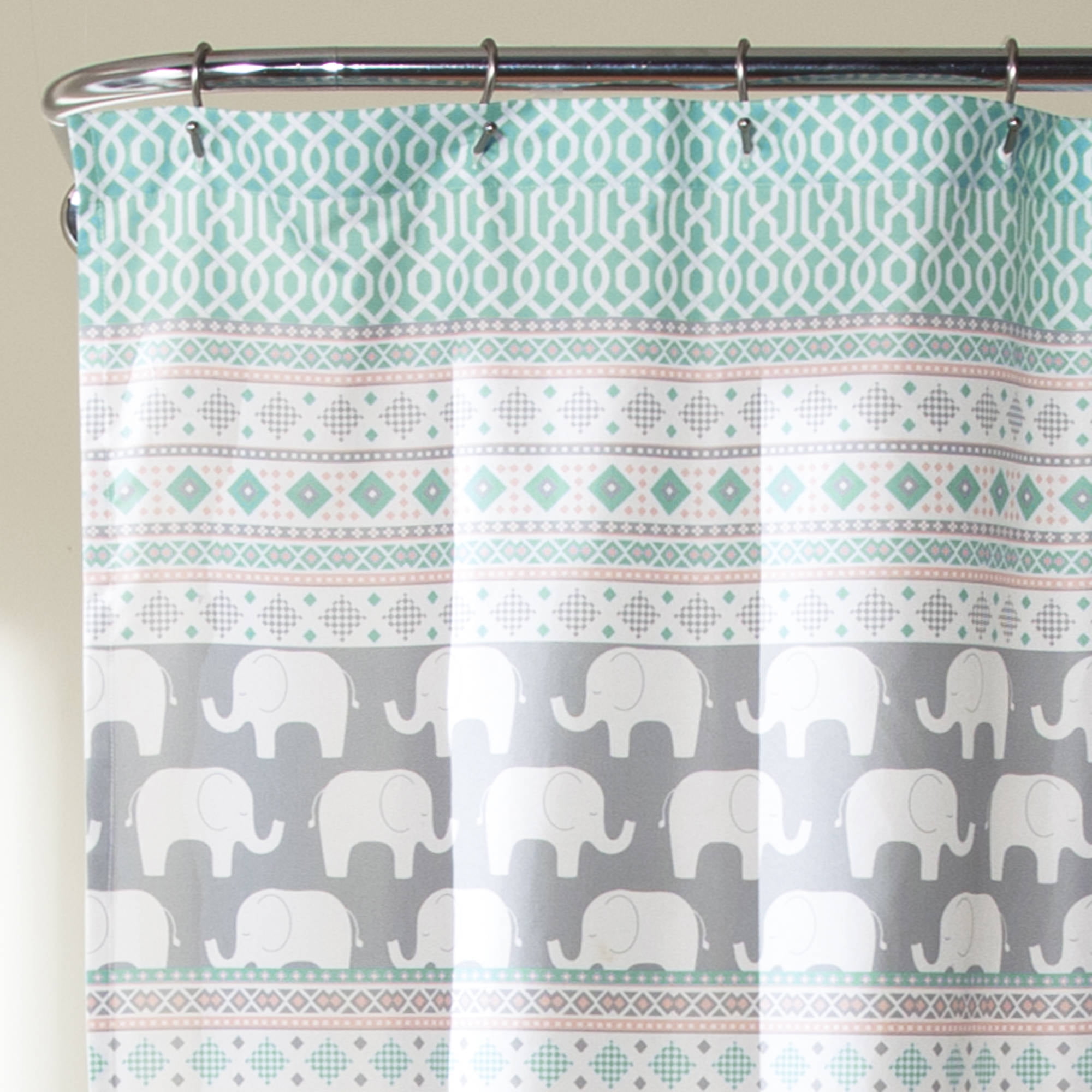 Elephant Stripe Shower Curtain Turquoise Pink Com