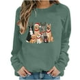 thumbnail image 6 of SYMOID Womens Green Christmas Dog Crewneck Sweatshirt, Cute Dog Print Loose Fit Cotton Holiday Sweatshirt for Dog Lovers,Size M, 6 of 6
