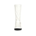 thumbnail image 6 of BLISSFUL STEP Women's Buckle Zipper Block Heel Combat Boots White 7.5, 6 of 7