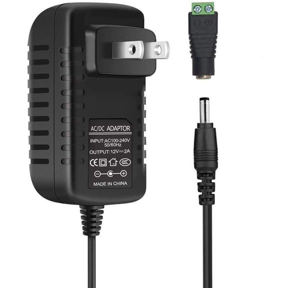 12V Power Supply, 12 Voltage 2A 24W Switching Power Supply, Drive, Power Adapter, AC 110V to 12 Volt Power Supply for LED Strip Light with 5.5/2.1mm DC Female Barrel Connector