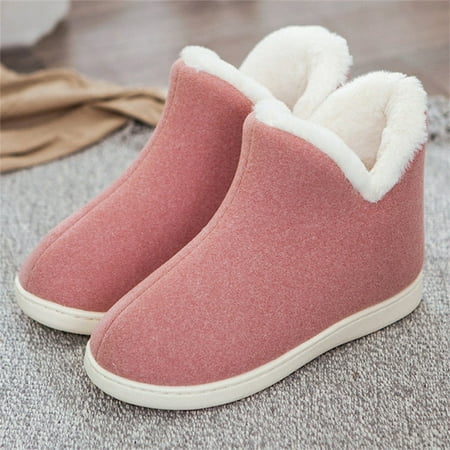 

QWZNDZGR Botas Femininas Snow Shoes Women s Boots Girls Furry Indoor Slipper Slip On Women Boots Big Size 43 44 Ladies Warm Home Shoes
