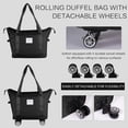 thumbnail image 3 of NBERMOTION Expandable Rolling Duffle Bag - Large Carry-On With Spinner Wheels, Foldable Weekend Travel Bag, 28-58L Capacity(Backpack-black), 3 of 6