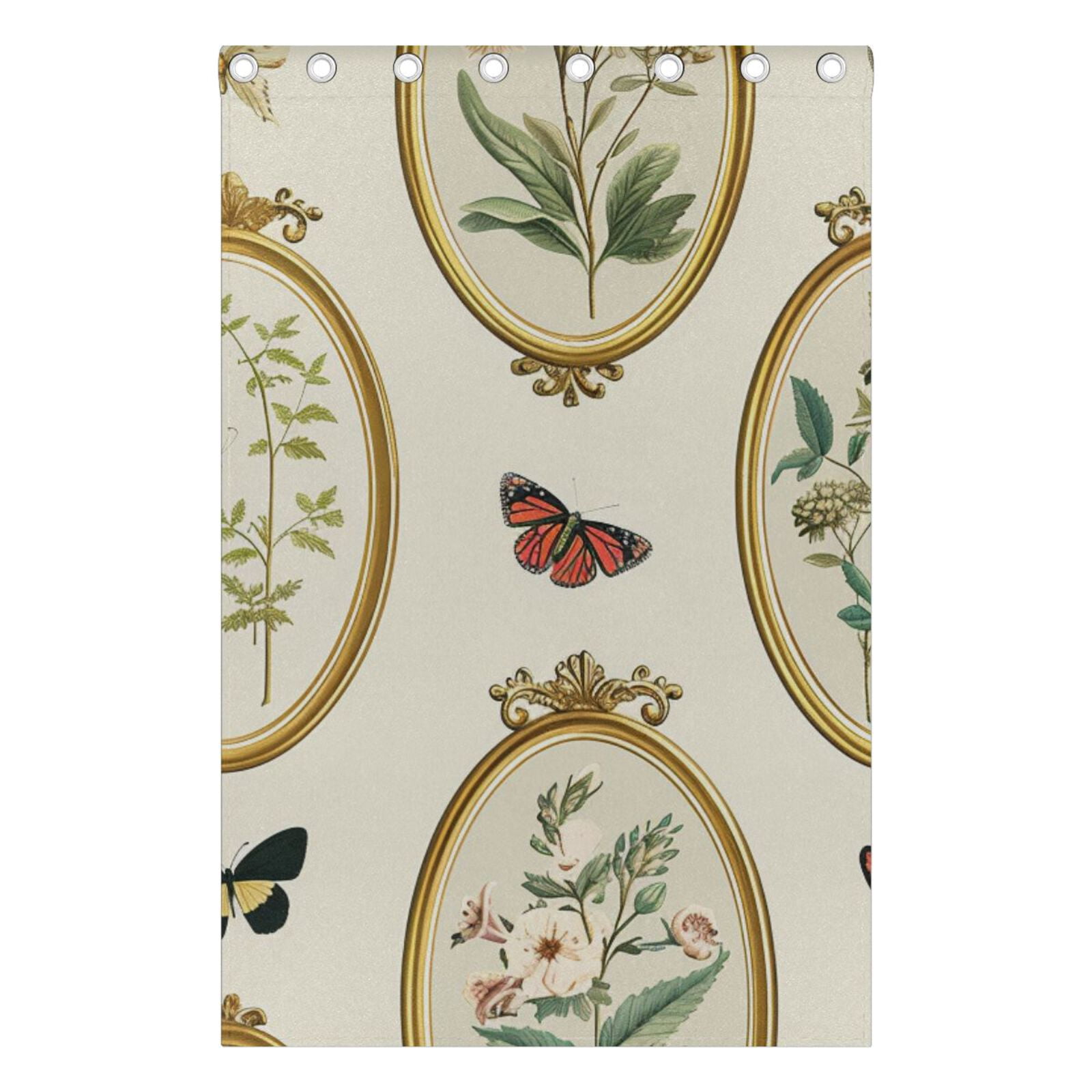 Frameworks Butterflies Leaves Black Out Curtains 72 Inch Length Curtains for Sliding Glass Doors Bedroom Living Room 2 Pack