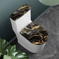 thumbnail image 2 of Yuyamidu Black Gold Marble Print Toilet Cover Sets 2 Piece Dustproof Toilet Lid Cover & Tank Lid Covers Reusable Splash Resistant Toilet Protector for Bathroom, 2 of 7