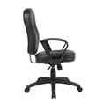 thumbnail image 2 of Boss Office Products Black Leather Task Chair with Loop Arms, 2 of 8