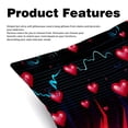 thumbnail image 2 of Electrocardiogram Velvet Bed Pillow Throw Covers Pillow Inserts Throw Pillows with Unique Patterns - Set of 2, Sizes 16x16, 18x18, 20x20 Inches for Various Occasions, 2 of 6