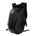 thumbnail image 3 of Mochila impermeable Bolsa de almacenamiento de gran capacidad Cáscara dura de PU con tira reflectante para montar Acampar Senderismo Estilo de fibra de carbono negro, 3 of 11