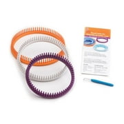 Authentic Knitting Board Premium Round Loom Set: 3 Knitting Looms, Small Gauge, 3 Projects and Instructions