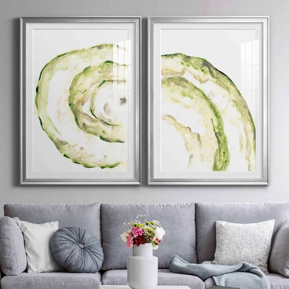 Wexford Home Lichen Halo V Premium Framed Print, 22.5" x 30.5" - Ready to Hang, Silver (Set of 2)