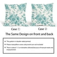 thumbnail image 6 of Teal and Cream Floral Pillow Covers 18x18 Inch Set of 2 Vintage Floral Throw Pillow Covers Chinoiserie Flower Pillowcases Rustic Farmhouse Cotton Linen Square Cushion Covers for Couch Bed Sofa Decor, 6 of 6