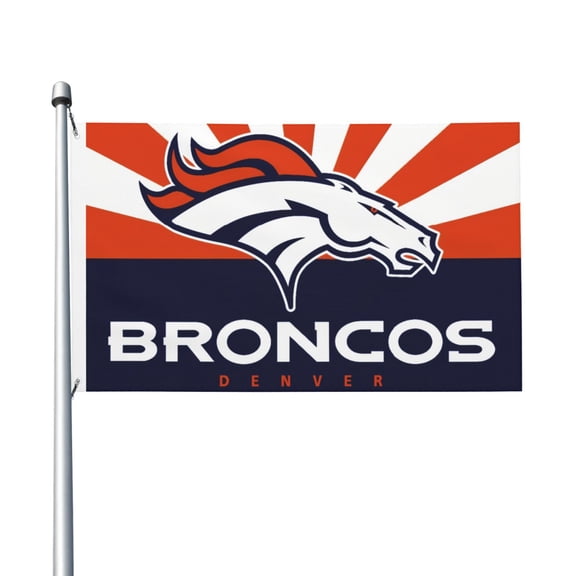 Denver Football Team 3x5 FT Double-Sided Flag (Pole Not Included), Quick-Drying for Lawn, Balcony & Party Decor 35Flag-178