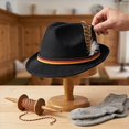 thumbnail image 4 of Byfri Felt Trilby Fedora Hat Jazz Style Oktoberfest Festival Hat for Men 24x12.5x28.5cm, 4 of 7