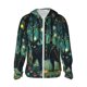 thumbnail image 1 of Fotbe Mystical Black Cat Fireflies Chaqueta con Protección Solar UPF 50+ para Hombre y Mujer, Camisa con Capucha y Bolsillos-Medium, 1 of 7