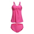thumbnail image 2 of Tankini de Tamaño Mujeres Moda de Moda Casual Verano Playa - Rosado XXXL Macarena Traje de baño de Tankini de las mujeres, 2 of 8
