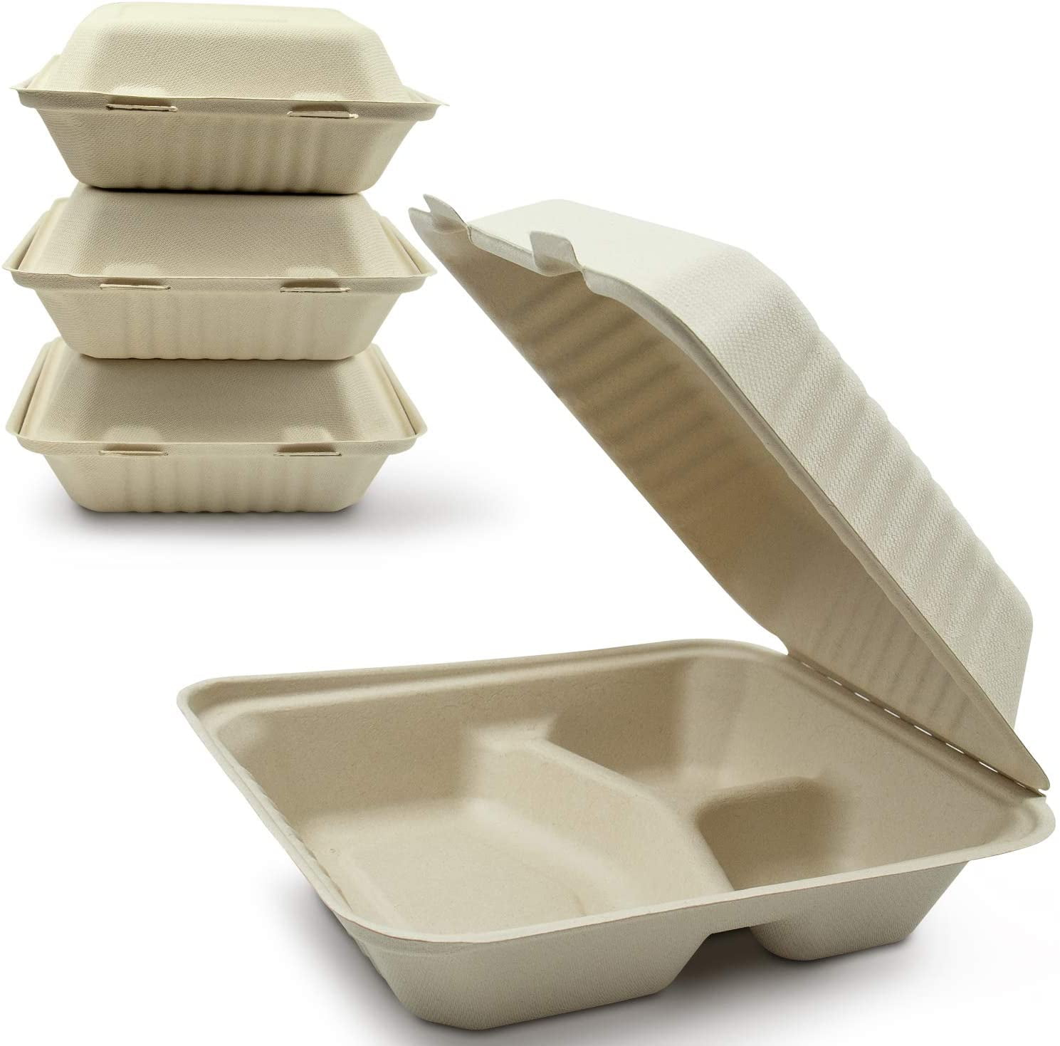 8" x 8", Clam Shell Food Take Out Container, 8 inch