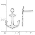 thumbnail image 2 of Million Charms 925 Sterling Silver Nautical Charm, Polished Anchor Post Earrings, 2 of 2
