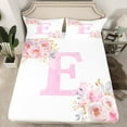 thumbnail image 1 of Erosebridal Initial E Letter Fitted Sheet Queen, Floral Monogrammed Bedding Set Queen Size, Initial A-Z Decor, 1 of 6