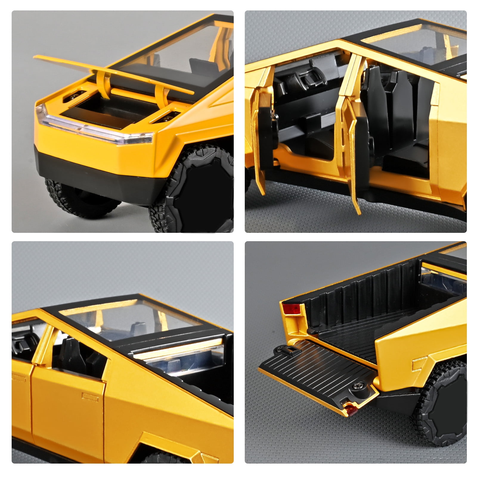 Anmyjuly 1/32 scale Alloy diecast pickup truck toy for boys age 4-7, pull back toy Cars, metal toy Trucks, Rugged and Durable,Halloween cybertruck gift