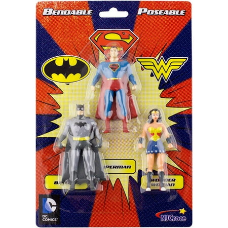 NJ Croce DC Comics Mini 3-Pack of Figures: Batman, Superman, Wonder