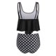 thumbnail image 1 of Conjunto de bikini dividido con estampado de contraste de pecho alto sexy para mujer Conjuntos de traje de baño de dos piezas Fridja nalpqowj56830, 1 of 3