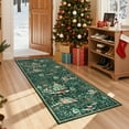 thumbnail image 3 of Wonnitar Christmas Runner Rug 2x6, Non Slip Washable Hallway Carpet Runner Soft Xmas Kitchen Rug Winter Reindeer Indoor Throw Rug for Entryway Bathroom Holiday Decor, Green, 3 of 12