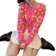 thumbnail image 3 of Txlixc Suéter floral de ganchillo femenino, cardigan de botón de manga larga, negro / beige / rosa Txlixc  moda, 3 of 8